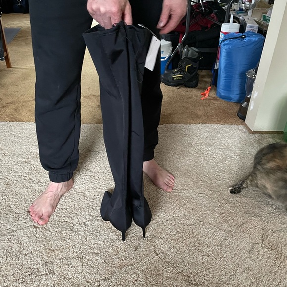 Woman’s Black High Heel Boots - Picture 3 of 5